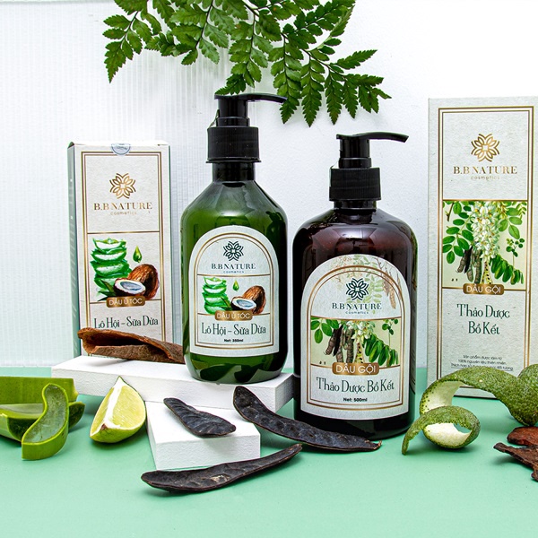 COMBO DẦU GỘI THẢO MỘC BỒ KẾT 500ML + DẦU Ủ LÔ HỘI SỮA DỪA 350ML - B.B NATURE-03