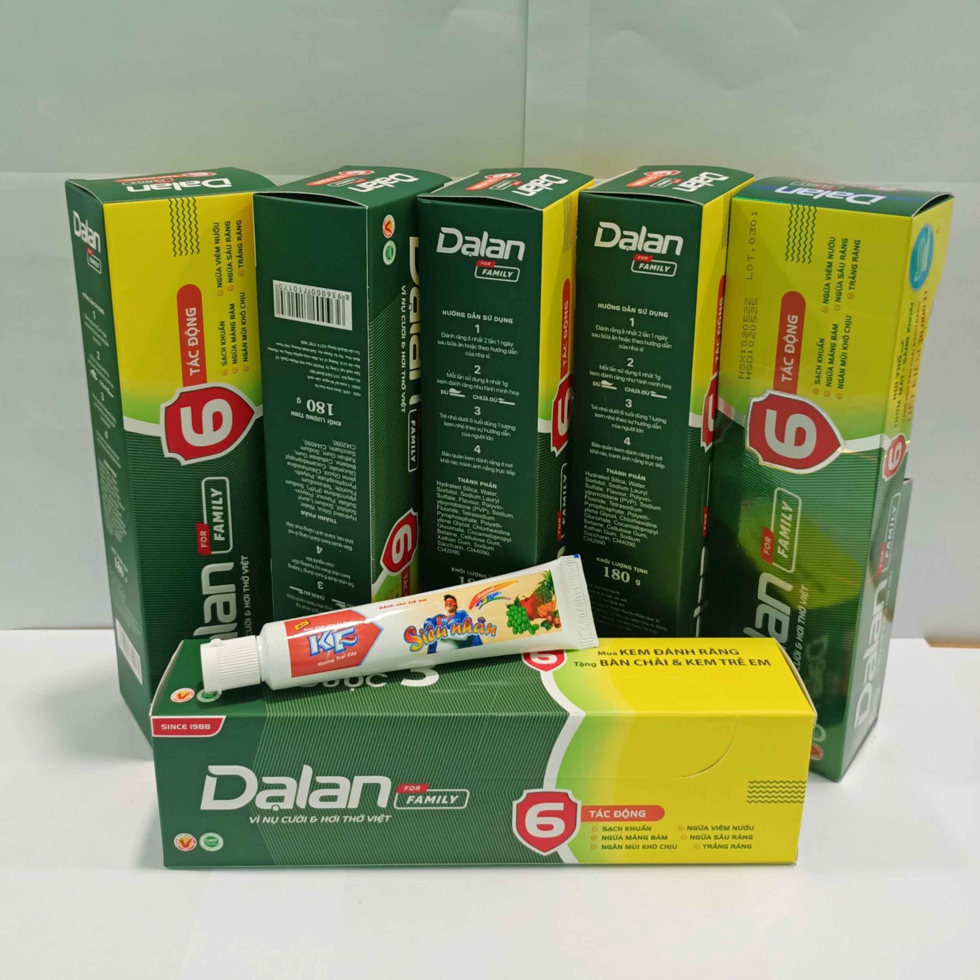 COMBO MUA 5 TẶNG 1-KEM ĐÁNH RĂNG FAMILY 200G - DẠ LAN-01