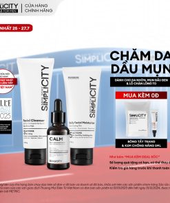 Bộ sản phẩm chăm da dầu mụn cho nam Men Stay Simplicity Acne Relief Skincare Trio giảm mụn an toàn