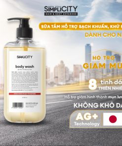 Sữa tắm hỗ trợ sạch khuẩn, khử mùi với Ion Bạc+ hương tinh dầu Men Stay Simplicity Body Wash 500ml