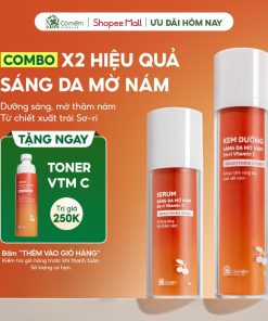 [MUA 2 TẶNG 1]Bộ đôi serum kem dưỡng Vitamin C dưỡng sáng da mờ thâm nám tàn nhang từ trái Sơ-ri Cỏ Mềm