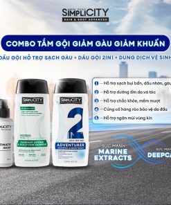 Combo Dầu gội sạch gàu 250ml, Dầu gội 2 trong 1 250ml & Dung dịch vệ sinh 80ml