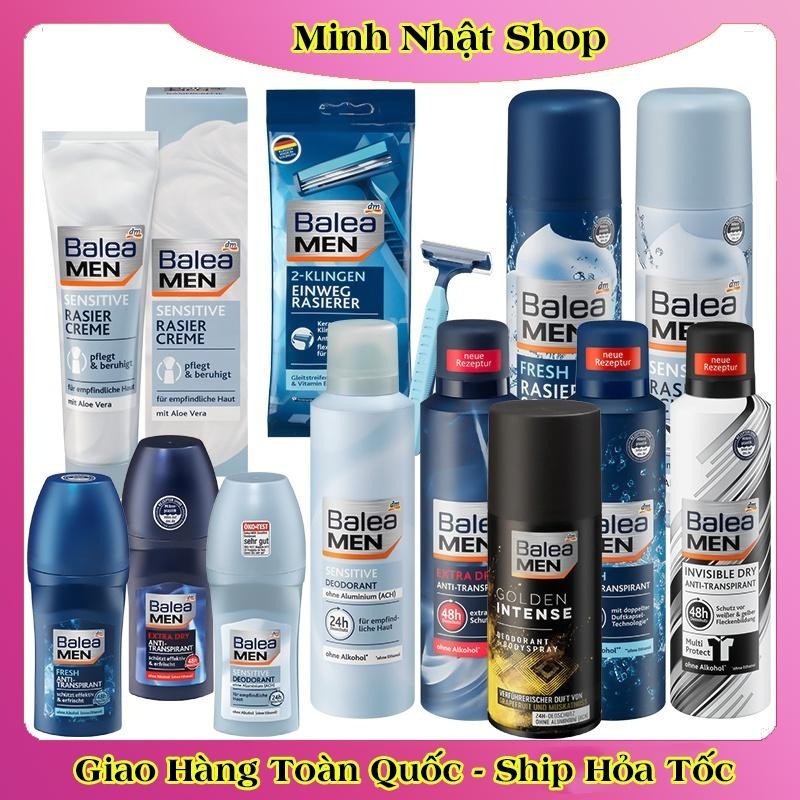 Bộ Sữa rửa mặt,Lăn khử mùi, Xịt thơm cơ thể Balea men cho nam của Đức - Mẫu mới nhất